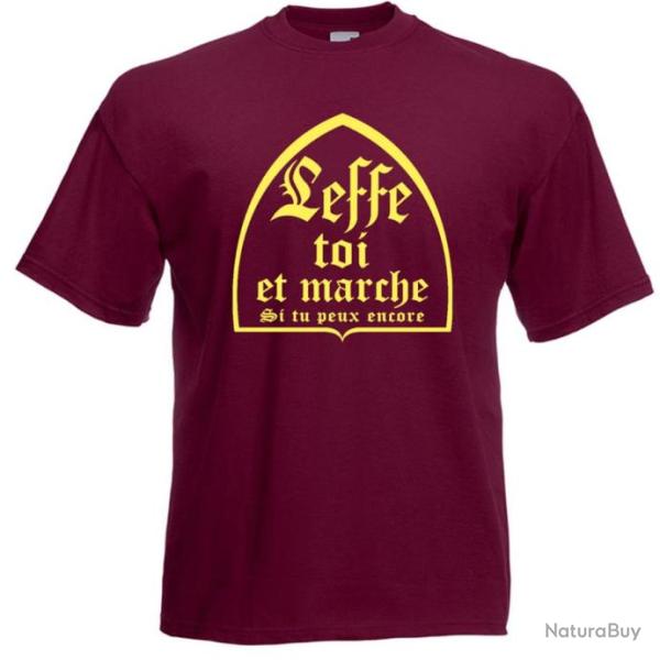 TEE SHIRT Humour - LEFFE TOI ET MARCHE -  Alcool bire Drle Ide cadeau Pote Nol Anniversaire