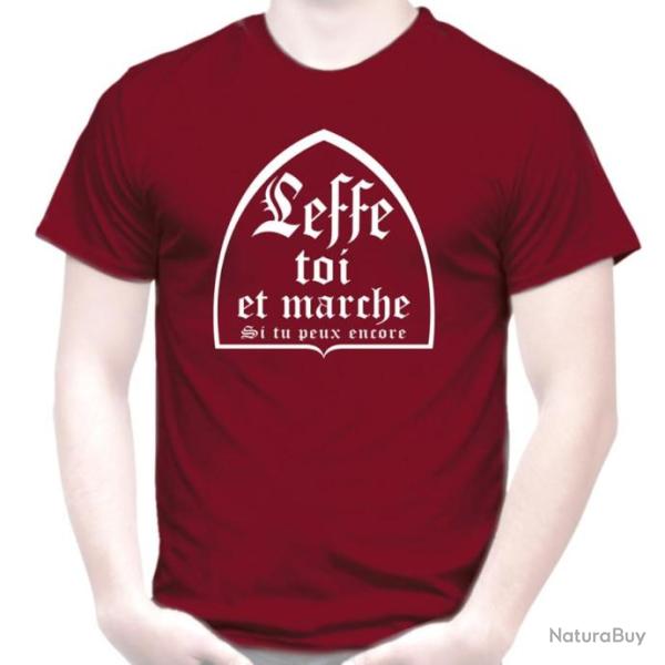 TEE SHIRT Humour - LEFFE TOI ET MARCHE -  Alcool bi�re Dr�le Id�e cadeau Pote Anniversaire No�l