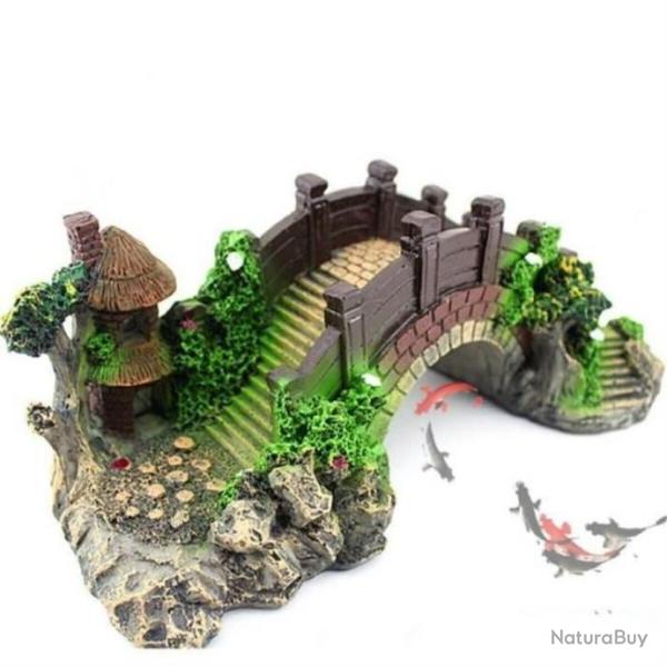 D�coration Artificielle D'aquarium Pavillon Pont en R�sine 15*6.5*5.5 cm