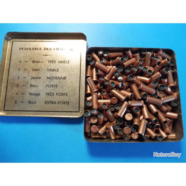 CHARGES PROPULSIVE POSE-TAMPONS  EN BOITE 200 CHARGES BLEU  D'EPOQUE GEVELOT  A COLLECTIONNER