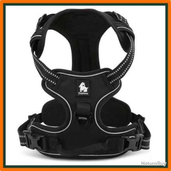 Harnais r�fl�chissant pour chien - Noir - Livraison gratuite