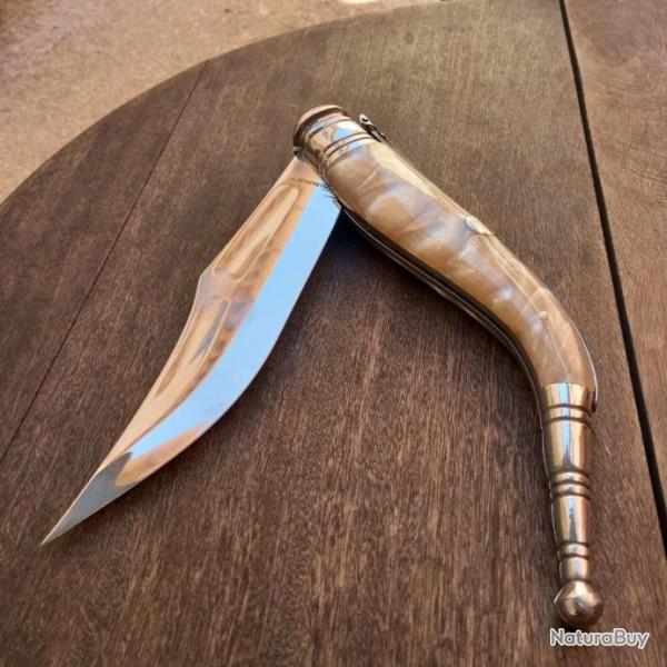 G�ant Couteau � palme Espagnol ALBAINOX avec Pr�sentoir Manche Blanc Nacr�