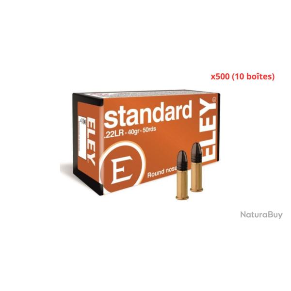 MUNITIONS ELEY STANDARD CALIBRE 22LR 40gr - 2.6g x500 