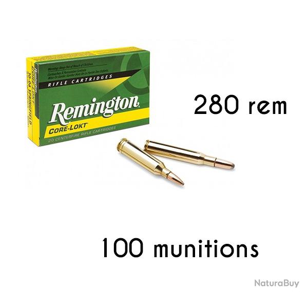 Munitions REMINGTON calibre 280 Rem Core-Lokt 140gr - 9.1g x100 