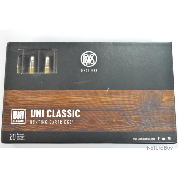 1 BOITE DE 20 BALLES RWS CALIBRE 300 WM UNI CLASSIC 11.7 G /180 GR  NEUVE