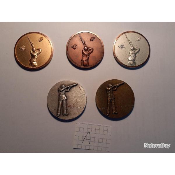 5  M�dailles de r�compense balle Trap  occ N� A