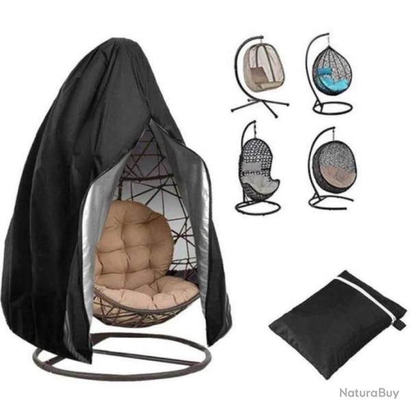 Housse de protection pour Fauteuil Suspendu Ext�rieur pour Oeufs Chaise noire 190X115 cm
