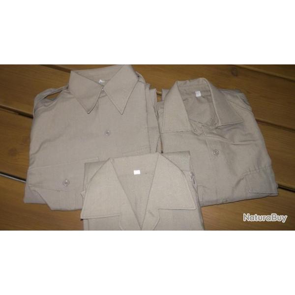 trois chemises TTA arm�e fran�aise ann�es 67 et 79