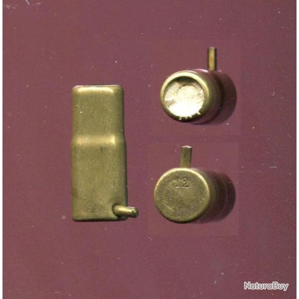 12 mm � Broche � grenaille - marquage en creux = 12 - �tui  laiton bouteill� de 28.4 mm