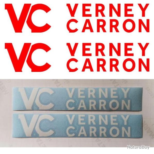 2x Verney Carron autocollants. Taille 190x40mm. 11 couleurs au choix. Idal pour superposs.