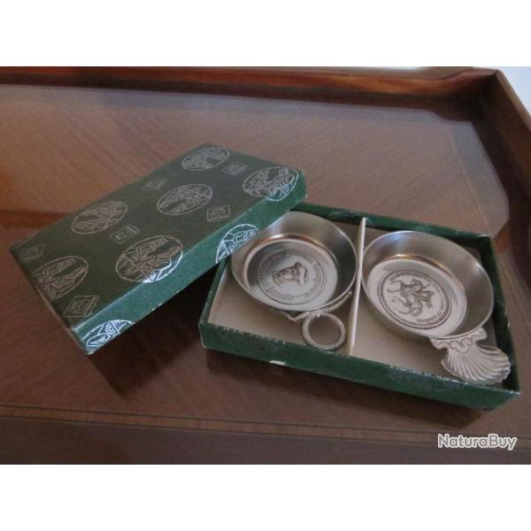 Rare vintage coffret complet avec boite d'origine - Ancien Goutte vin (Taste-vin) oenologie en tain