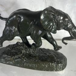 Barye Antoine louis &eacute;l&eacute;phant du S&eacute;n&eacute;gal bronze Barbedienne sculpture