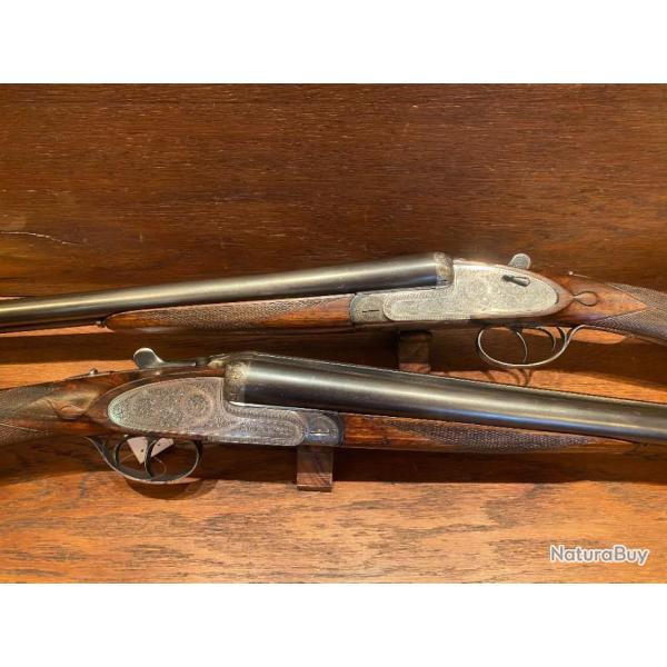 Paire de Fusils Juxtapos�s � Platines Garbi Cal. 12/70
