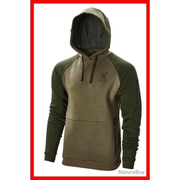 SWEATSHIRT TWO TONES VERT BROWNING TAILLE S