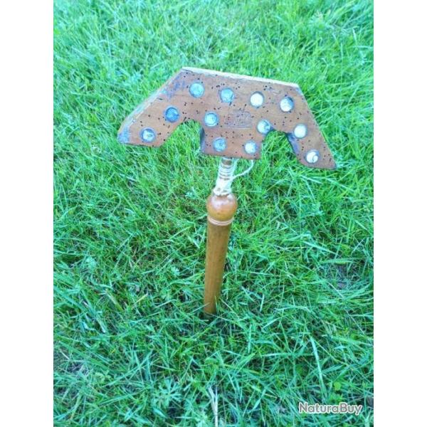 ANCIEN MIROIR  ALOUETTES MANUEL . MARQUE TRUCHE ( DEUX POINCONS )  . DEMONTABLE . COMPLET .