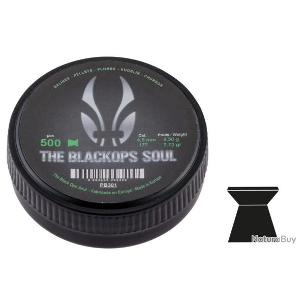 Plombs The Black OPS Soul  tte plate - Cal. 4,5 mm x100 Boites - PROMOTIONP