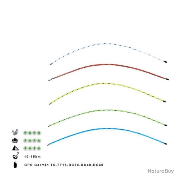 Antenne collier Rog n�on 58cm Rouge