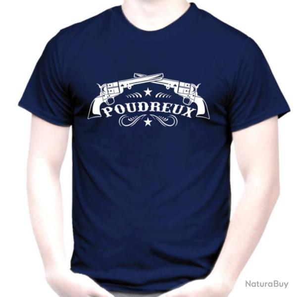 TEE SHIRT - POUDREUX - tir poudre noire Black powder PN Navy Sheriff calibre .44 .36 Colt Remington