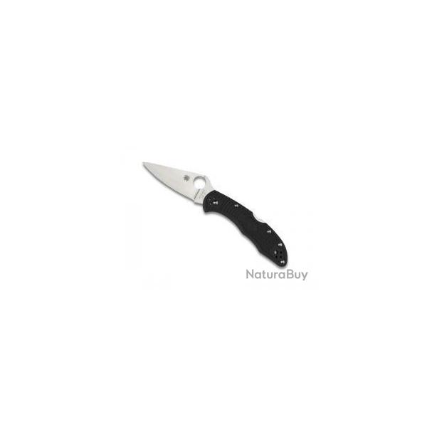BEL487 COUTEAU FERMANT SPYDERCO "DELICA 4" LAME ACIER, PROFIL PLAT,  MANCHE 11CM NOIR NEUF