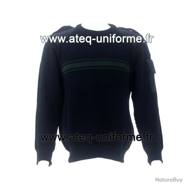 PULL LAINE BANDE VERTE Garde Champetre