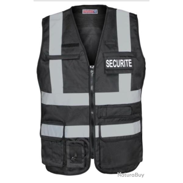 Gilet SECURITE PRIVEE Haute visibilit� Noir L/XL