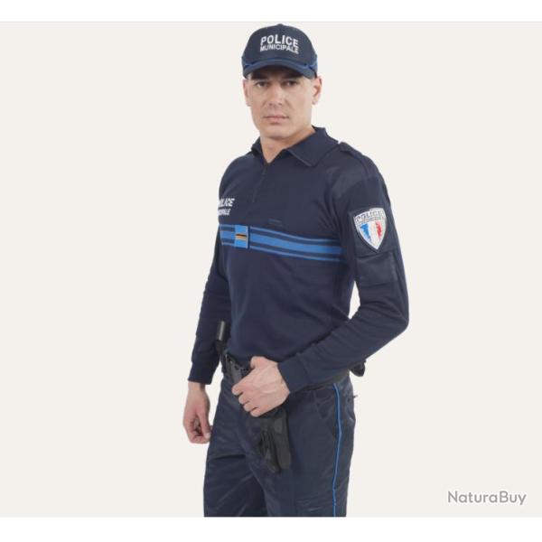Chemise F1 coton marine brod�e Police municipale GK