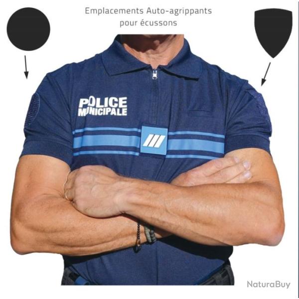 Polo Police Municipale Sport zip Manches courtes