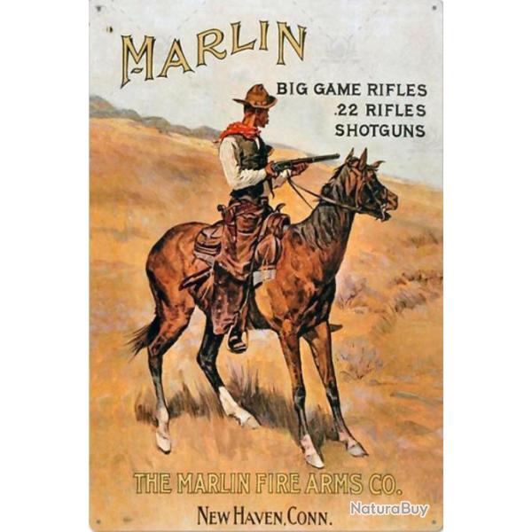 PLAQUE METAL FUSIL MARLIN NEW HEAVEN