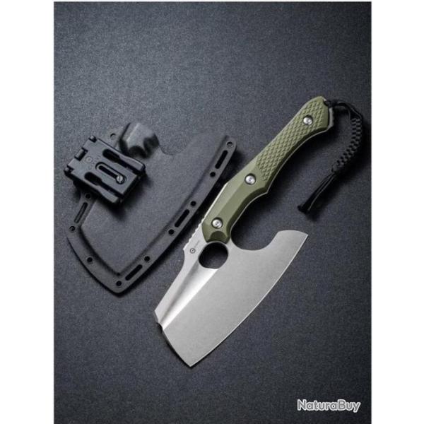 Couteau Civivi Aratra Green Lame Cleaver Acier D2 Manche G10 Etui Kydex CIVC210412