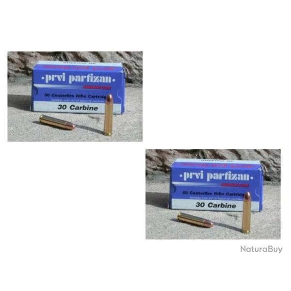 Lot de 2 bo�tes de cartouches Partizan Cal. 30 M1 110 GRS FMJ RN
