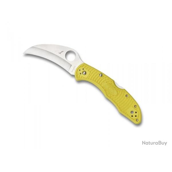 BEL549 COUTEAU FERMANT SPYDERCO "TASMAN SALT 2" LAME ACIER MANCHE 11CM JAUNE NEUF