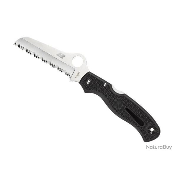 BEL552 COUTEAU SPYDERCO "ATLANTIC SALT" LAME A DENTS ACIER H1 MANCHE 11.5CM NOIR NEUF