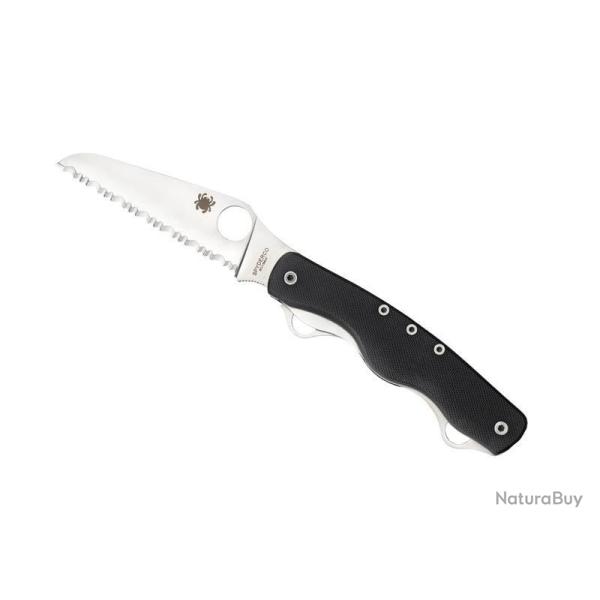 BEL559 COUTEAU MULTIFONCTIONS SPYDERCO "CLIPITOOL RESCUE" 3 FONCTIONS MANCHE NOIR NEUF