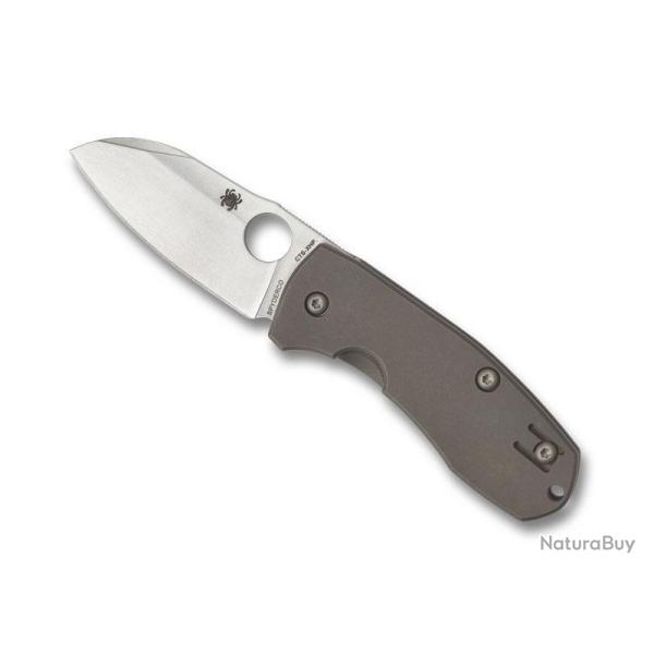 BEL560 COUTEAU SPYDERCO "TECHNO 2" LAME ACIER A CRAN RIL MANCHE 9CM TITANIUM NEUF