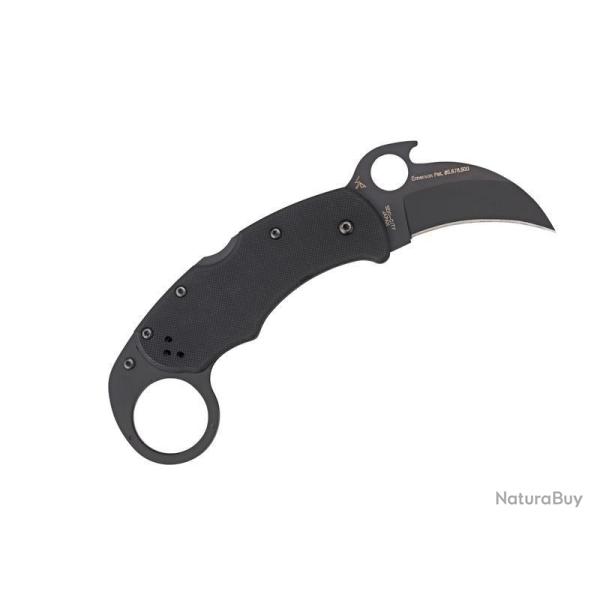 BEL564 COUTEAU SPYDERCO "KARAHAK" KARAMBIT LAME ACIER SYSTEME WAVE COLORIS NOIR NEUF