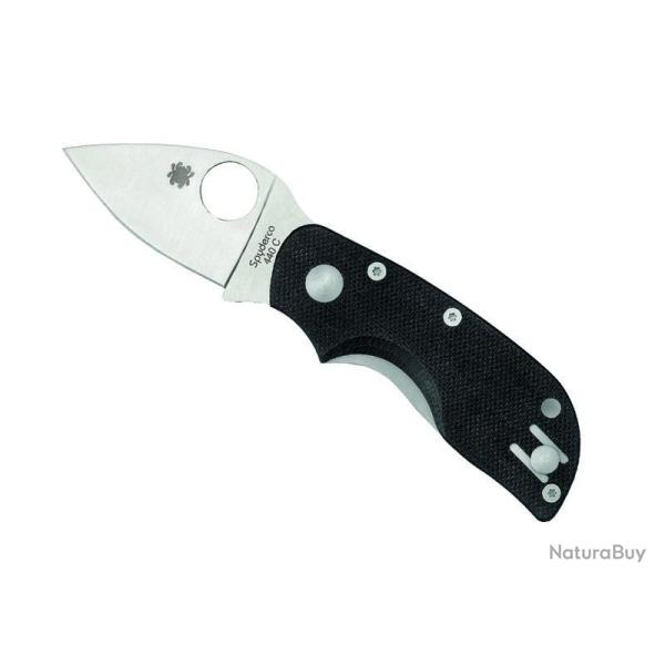 BEL565 COUTEAU SPYDERCO "CHICAGO" LAME ACIER A CRAN INTERIEUR MANCHE 8CM NOIR NEUF