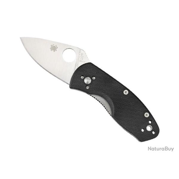 BEL566 COUTEAU SPYDERCO "AMBITIOUS" LAME ACIER A CRAN INTERIEUR MANCHE 9CM NOIR NEUF