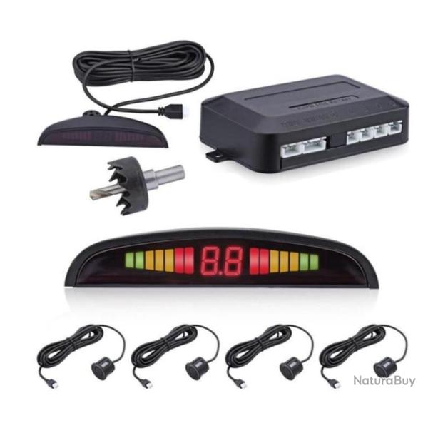 KIT RADAR DE RECUL VOITURE PARE CHOC STATIONNEMENT ANTI COLLISION CRAN LED