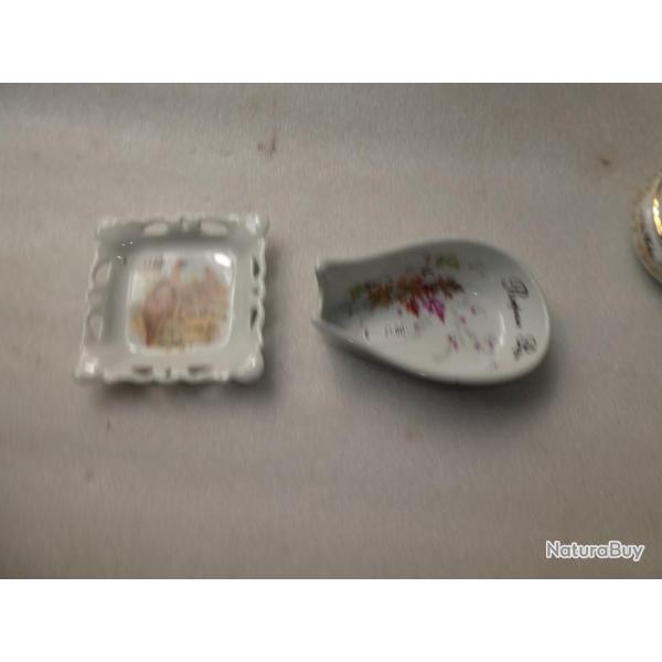 lot porcelaine: cendrier et porte pipe