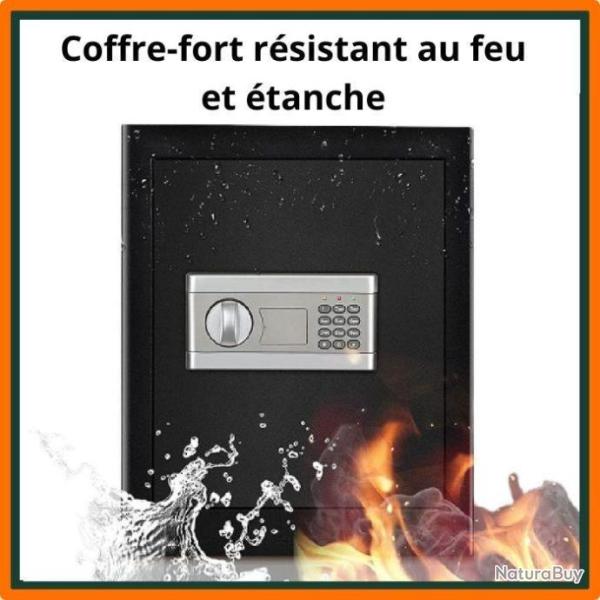 Coffre-fort pour arme de poing et objets pr�cieux - Clavier num�rique - Sac ignifug� et �tanche