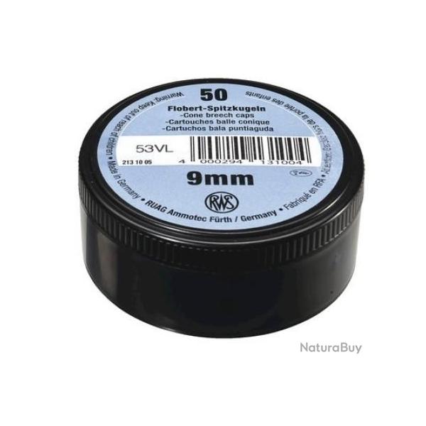 Munitions RWS cal.9mm flobert balle ronde par 50