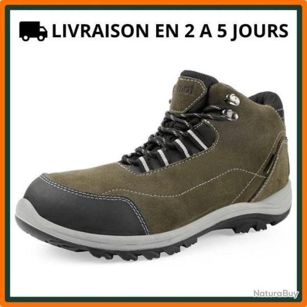 Chaussure de randonn�e avec semelles imperm�ables - SEMELLES OFFETES Antid�rapante - Vert Arm�e
