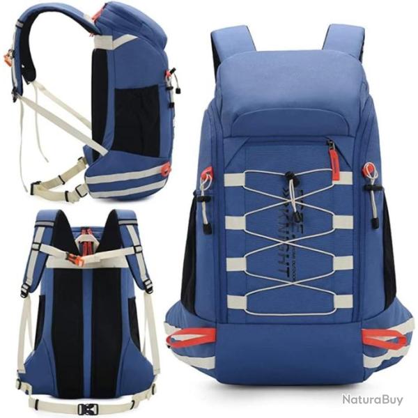 Sac � Dos de Randonn�e L�ger Imperm�able 40 l Avec Housse Pluie Camping Escalade Ski Cyclisme Bleu