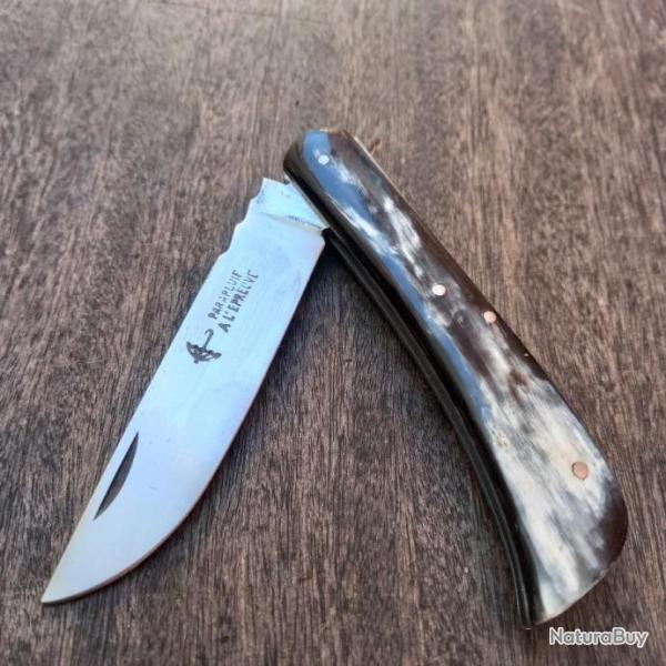 Joli Couteau LE MINEUR PARAPLUIE � L �PREUVE Manche en Corne