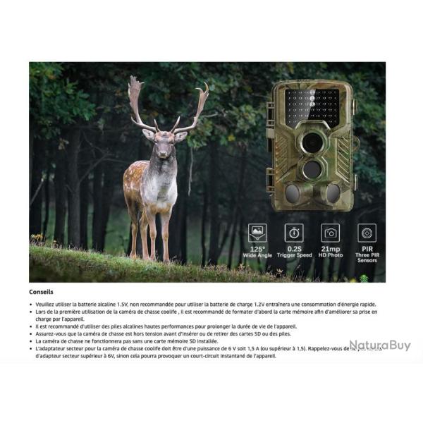 COOLIFE 21MP 1080P HD Camra de Chasse : Capturez chaque moment avec une nettet poustouflante !