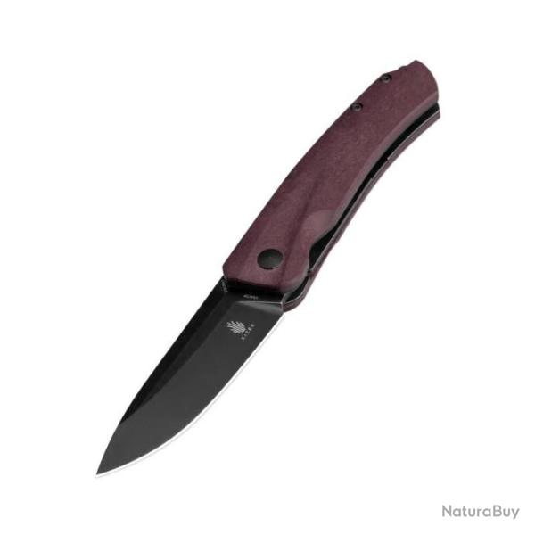 Couteau Kizer Agressor Burgundy Lame Acier CPM-3V Manche Richlite Linerlock Clip KIV3629A1