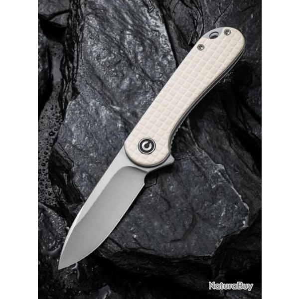 Couteau CIVIVI Elementum Ivory Lame Acier D2 Manche G10 IKBS Linerlock Clip CIVC907A3