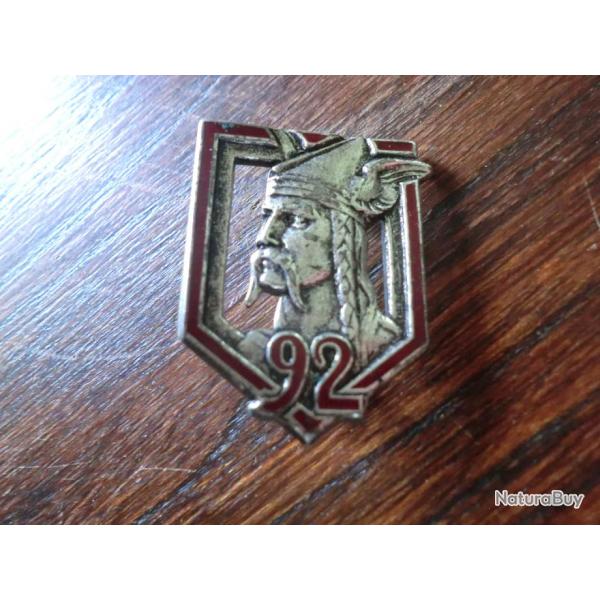 insigne 92 eme R I gaulois regiment infanterie