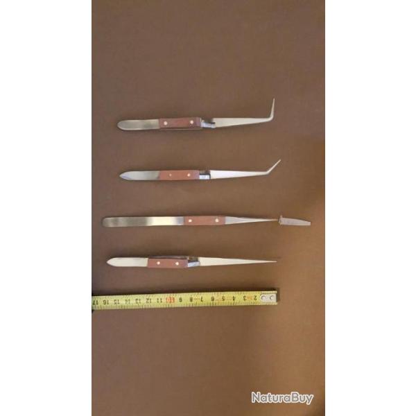Lot 4 pinces de Brucelle L 160mm " inox " Qualit� semi Pro - Vendu par Narvick83 ref 11719267