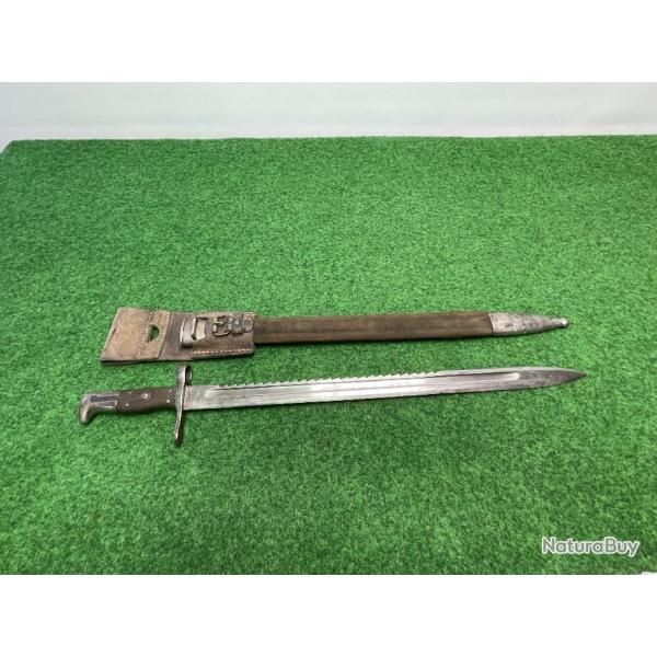 BAIONNETTE VETTERLI  SUISSE A DENTS DE SCIE  PREMIER  MODLE  1878 A 4 RIVETS